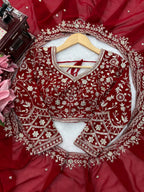 Faux Georgette Thread & Sequin Saree | With Dupatta | VrindaaLuxe