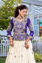 Vichitra & Tissue Silk Embroidered Festival Lehenga Choli with Dupatta