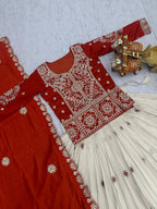 Vichitra & Tissue Silk Embroidered Festival Lehenga Choli with Dupatta