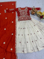Vichitra & Tissue Silk Embroidered Festival Lehenga Choli with Dupatta