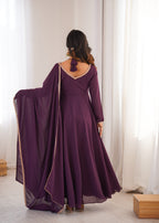 Blooming Georgette Anarkali Gown Set | Designer Yoke with Dupatta | Festive & Wedding Wear