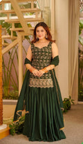 Faux Georgette Embroidery Sequin Top Palazzo Sharara Set | Party Wear