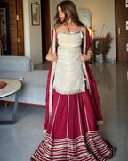 Fendy Silk Mirror Work Lehenga Set | Embroidery Dupatta Festive