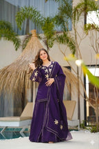 Crunchy Chiffon Handmade Charkhi Gota Kurta Sharara Set | Festive Ethnic Wear