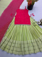Fendy Silk Mirror Work Lehenga Set | Embroidery Dupatta Festive