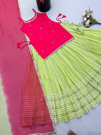 Fendy Silk Mirror Work Lehenga Set | Embroidery Dupatta Festive
