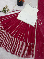 Fendy Silk Mirror Work Lehenga Set | Embroidery Dupatta Festive