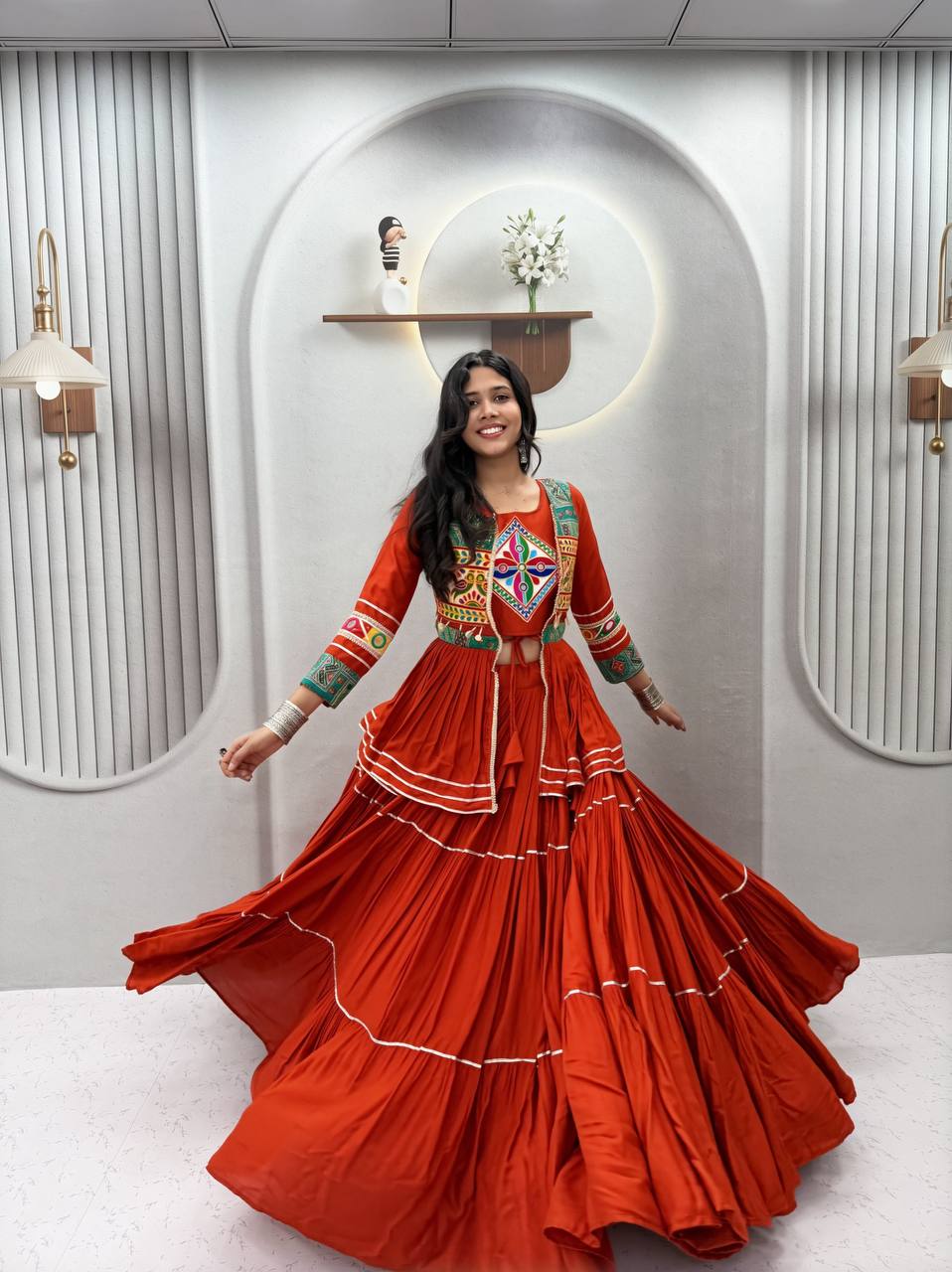 Navratri Special Gamathi Work Lehenga Choli