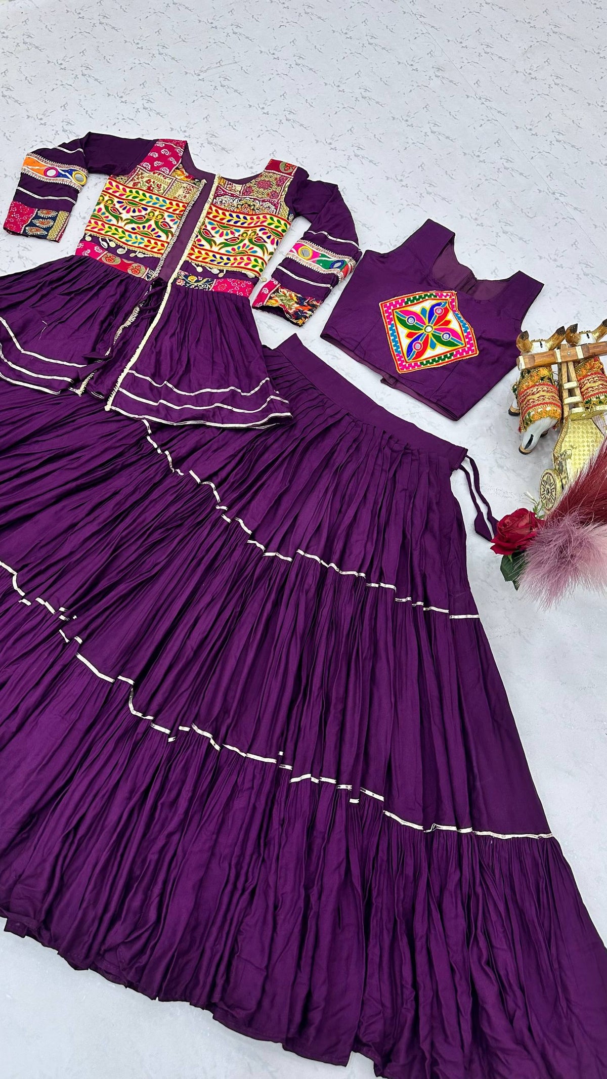 Navratri Special Gamathi Work Lehenga Choli