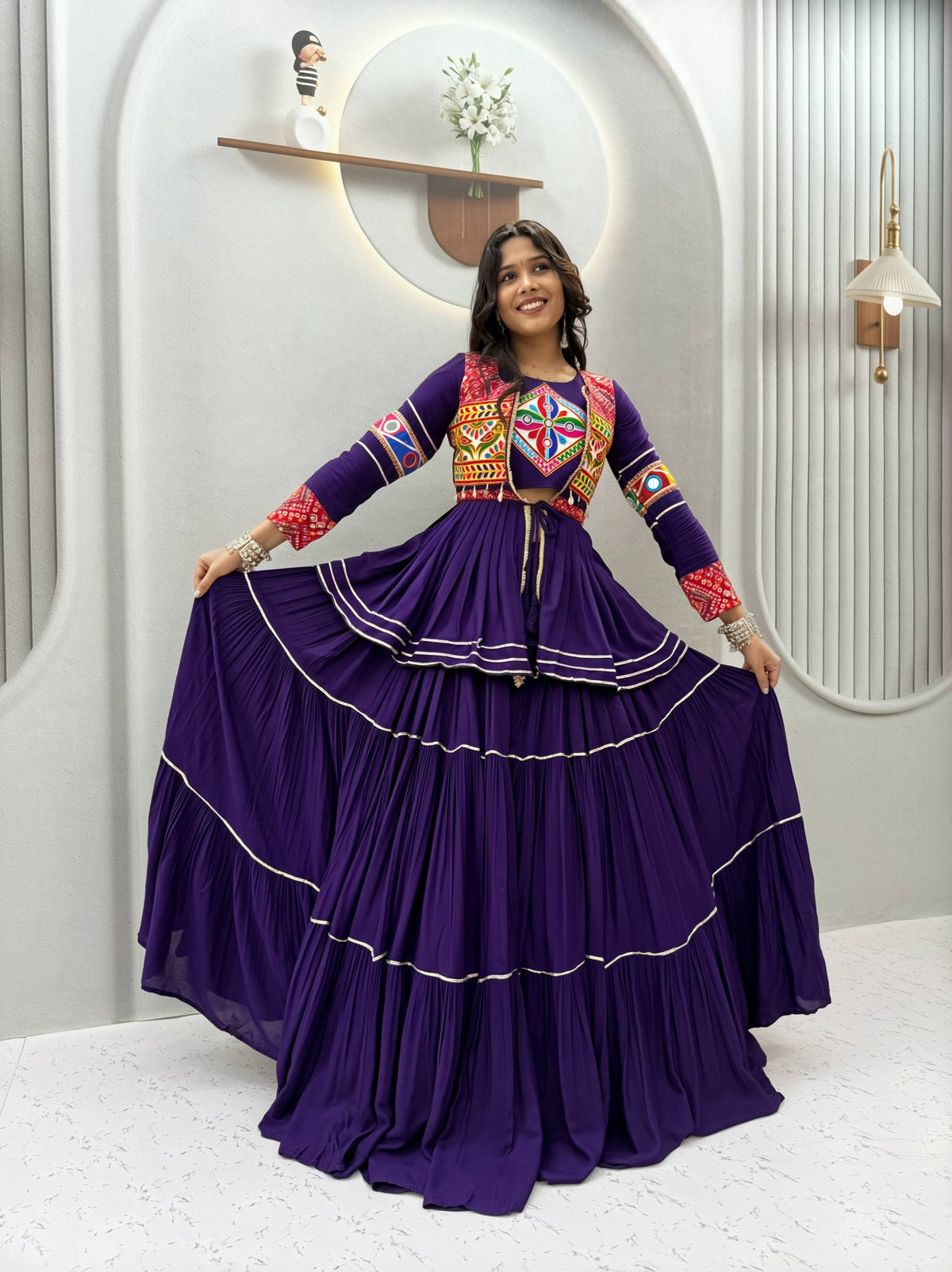 Navratri Special Gamathi Work Lehenga Choli
