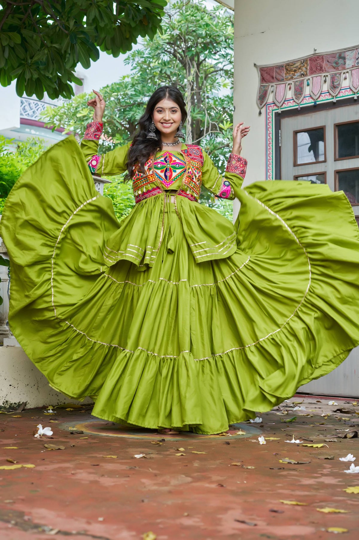 Navratri Special Gamathi Work Lehenga Choli