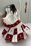 Navratri Special Hand Mirror & Gotapatti Lace Work Pure Cotton Lehenga Set | 6 Mtr Flair