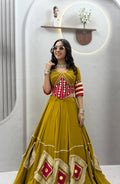 Navratri Special Heavy Mirror Hand Work Pure Cotton Lehenga Choli Set | 6 Mtr Flair