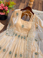 Fendy Silk Gown Set | Sequin Embroidered Dupatta | VrindaaLuxe
