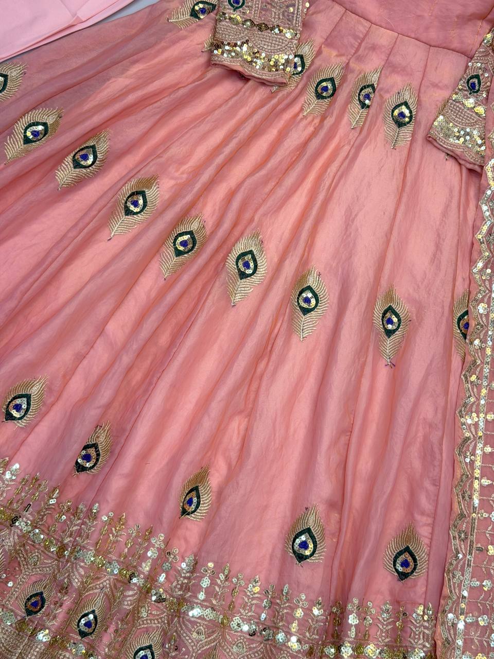 Fendy Silk Gown Set | Sequin Embroidered Dupatta | VrindaaLuxe