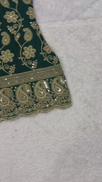 Faux Georgette Embroidery Sequin Top Palazzo Sharara Set | Party Wear