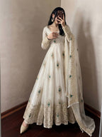 Fendy Silk Gown Set | Sequin Embroidered Dupatta | VrindaaLuxe